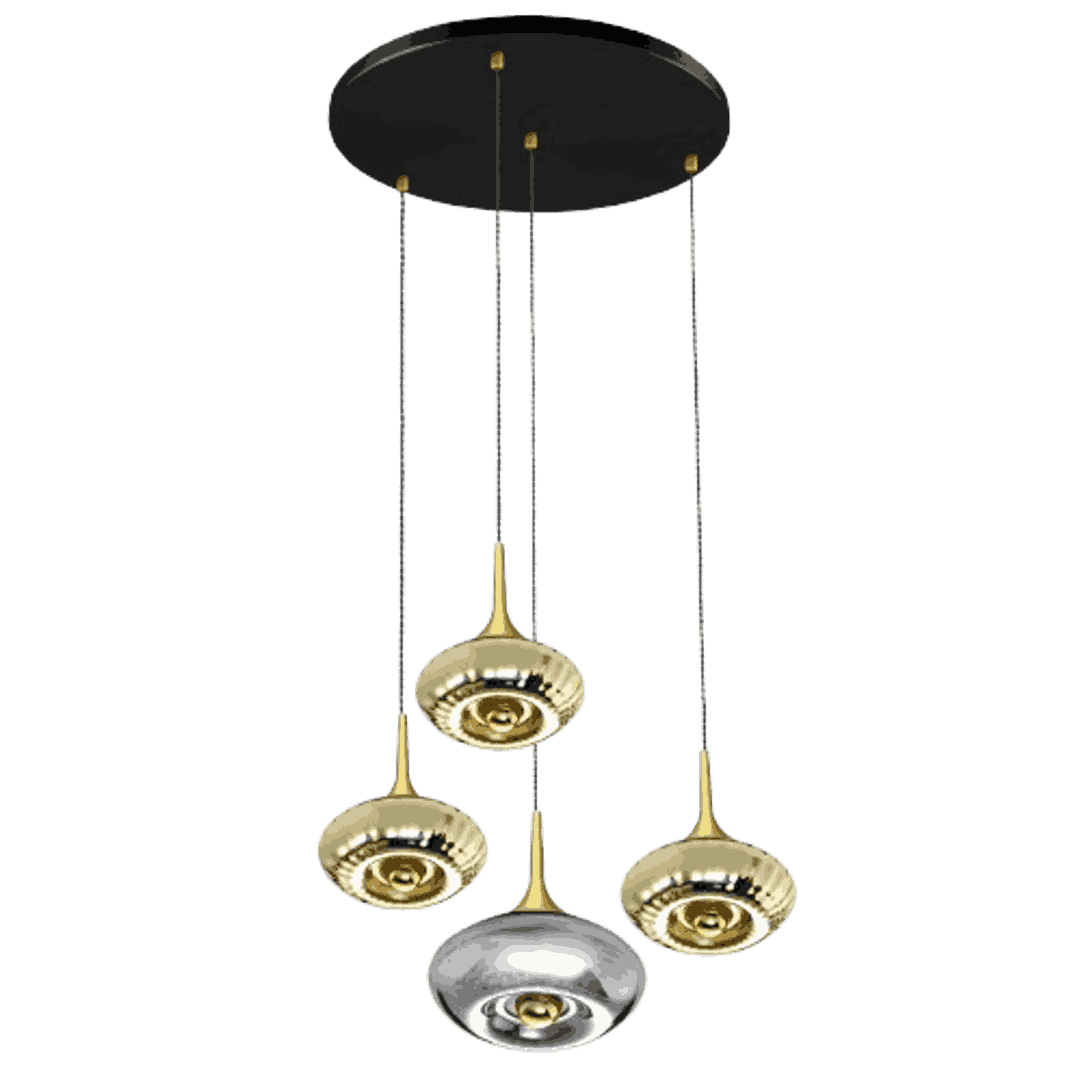 Rosace Grace 04 – Rosace design 4 verrines, finition élégante et verre soufflé