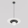 Suspension Umbra noire, verre blanc