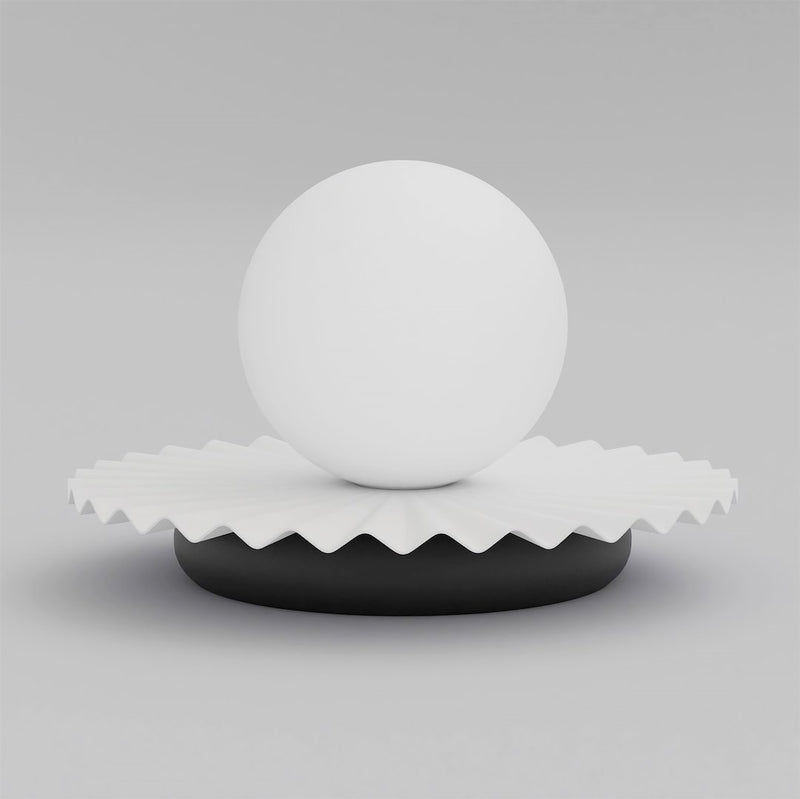 Lampe à poser Umbra blanche et noire, verre blanc