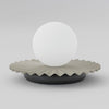 Lampe à poser Umbra beige et noire, verre blanc