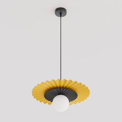 Suspension Umbra noire et orange, verre blanc