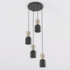 Suspension Gaudi 3 lumières noire et beige, H 38 cm