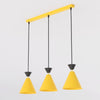 Suspension Klever 3 lumières orange et noire, H 16 cm