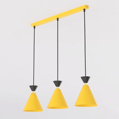 Suspension Klever 3 lumières orange et noire, H 16 cm