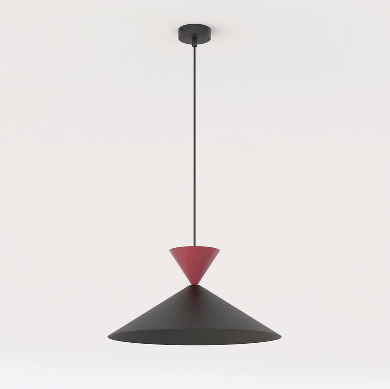 Suspension Ralf noire et bordeaux, H 40 cm