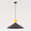 Suspension Ralf noire et orange, H 50 cm
