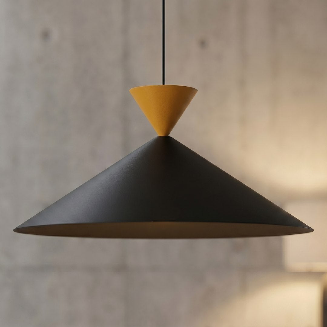 Suspension Ralf noire et orange, H 50 cm