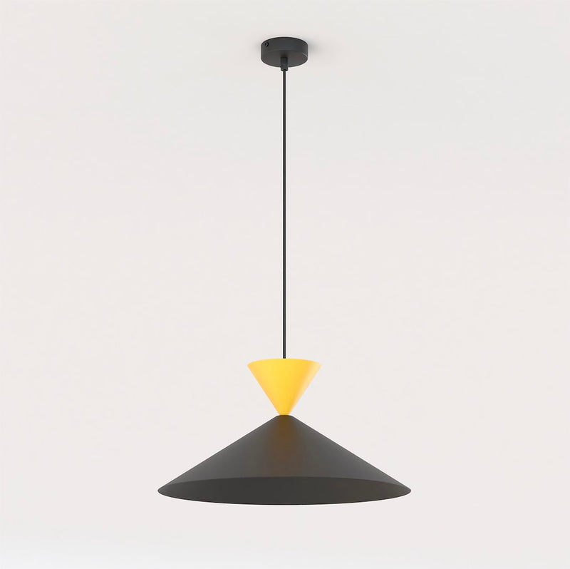 Suspension Ralf noire et orange, H 40 cm