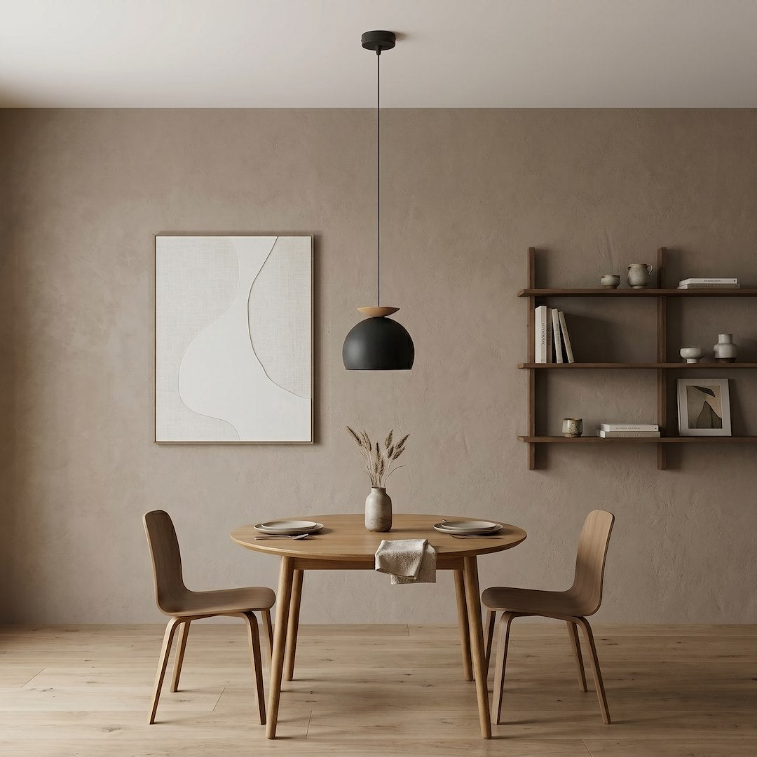 Suspension Geo noire et beige