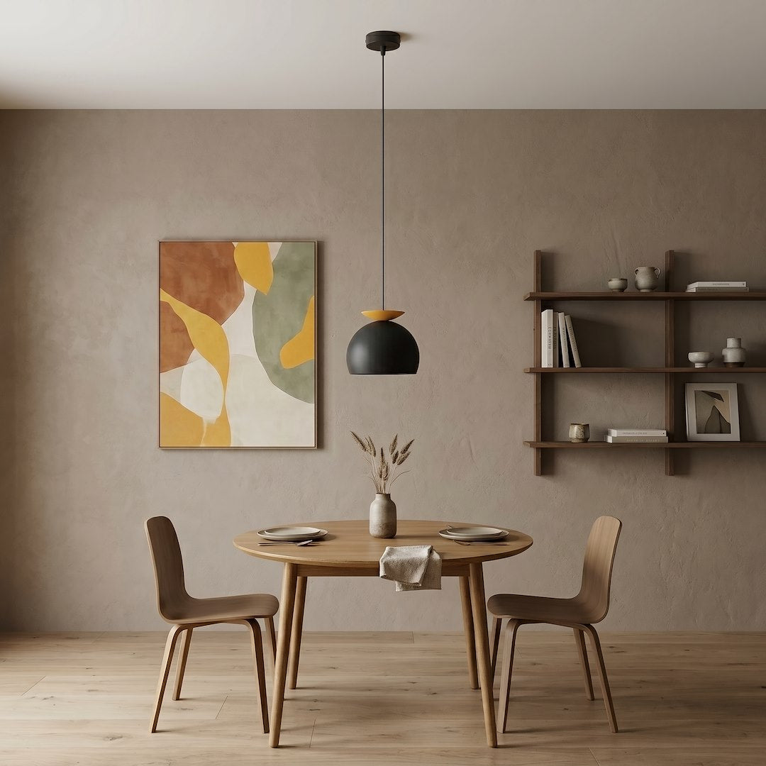 Suspension Geo noire et orange