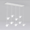Suspension Flora 9 lumières blanche, verre blanc