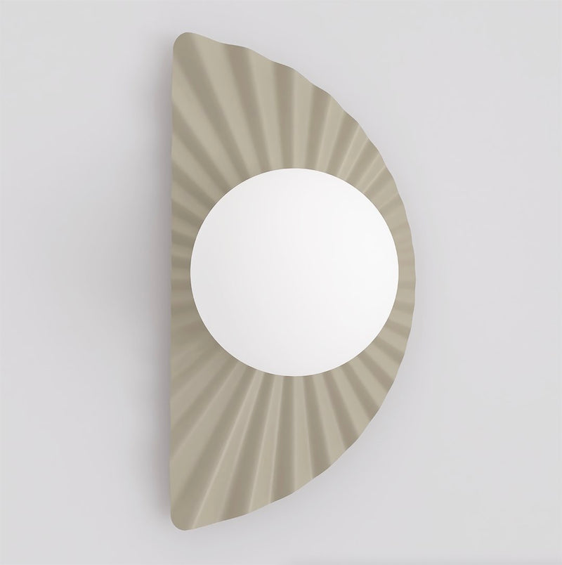 Applique murale Flora beige, verre blanc
