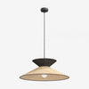 Suspension Softa noire, rotin marron et noir