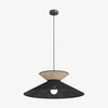 Suspension Softa noire, rotin noir et marron