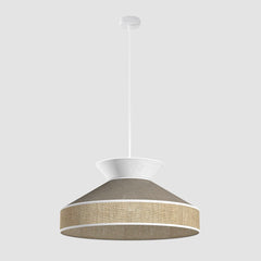 Suspension Siesta blanche, rotin marron et blanc