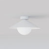Plafonnier Mono blanc, verre blanc, H 30 cm
