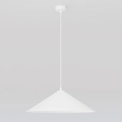 Suspension Mono blanche, verre blanc, H 50 cm