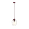 Suspension Istar bordeaux, verre transparent