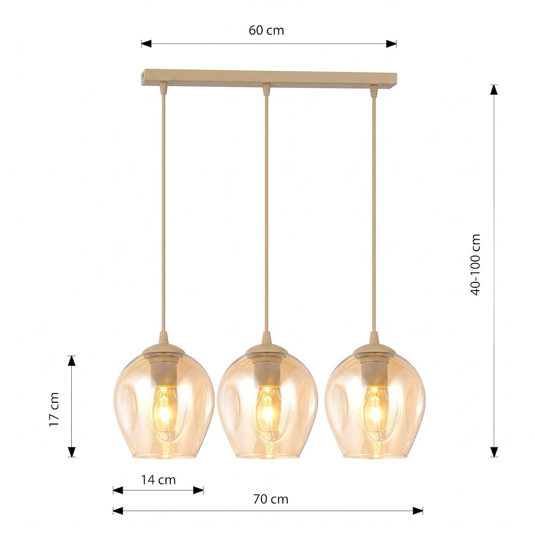 Schéma de dimensions : largeur 70 cm, barre 60 cm, hauteur réglable 40 à 100 cm.