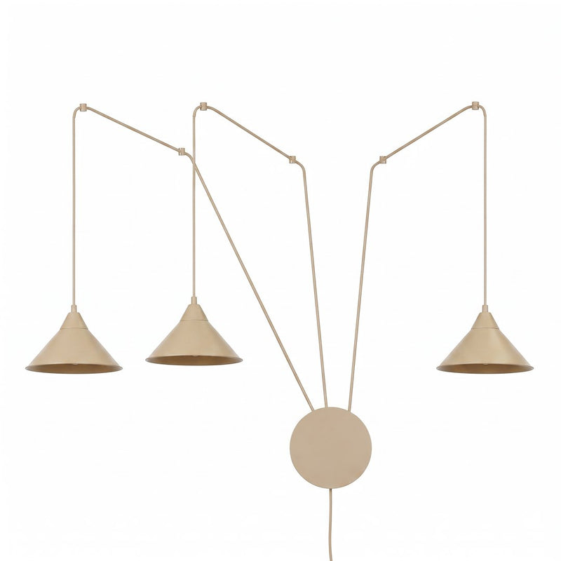 Suspension Abramo 3 lumières beige