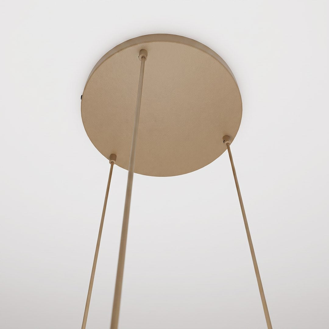 Suspension Cosmo 3 lumières beige, verre blanc