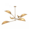 Plafonnier Lotus 6 lumières beige, tissu rotin