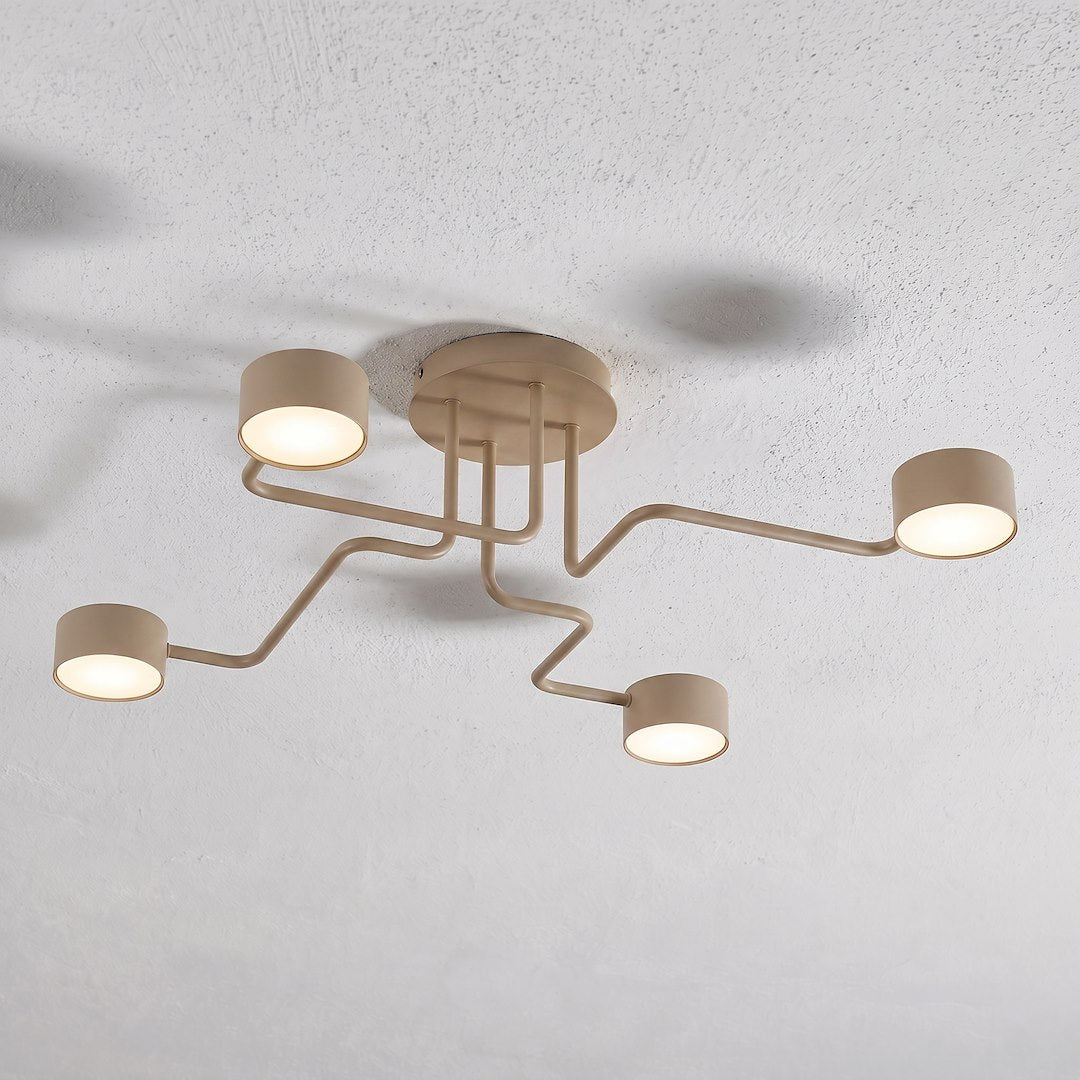 Plafonnier Kurage 4 lumières beige