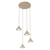 Suspension Elit 4 lumières beige, H 30 cm