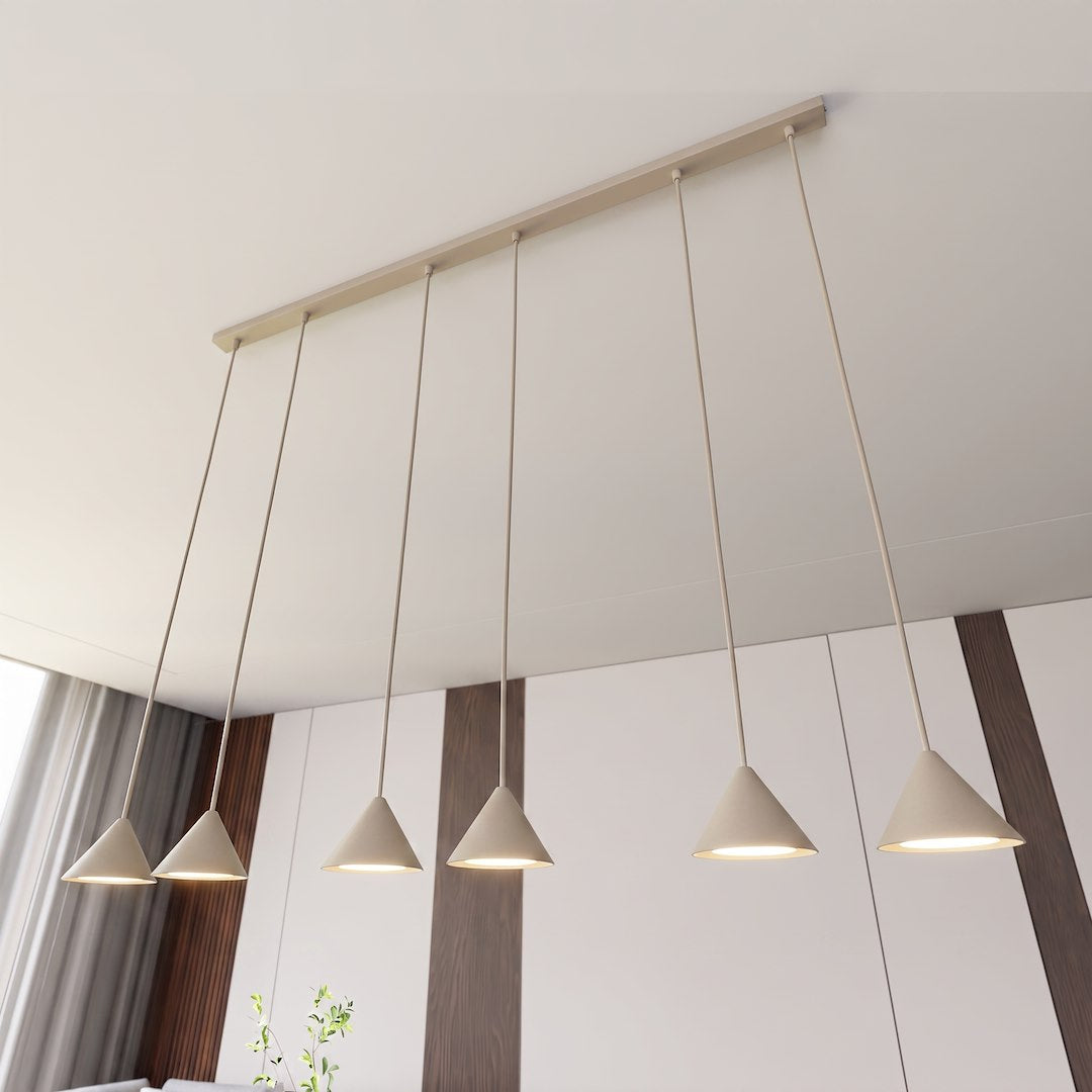 Suspension Elit 6 lumières beige