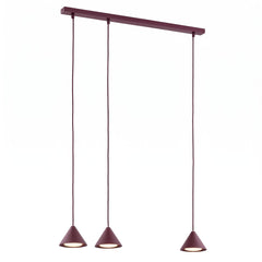 Suspension Elit 3 lumières bordeaux, H 12 cm
