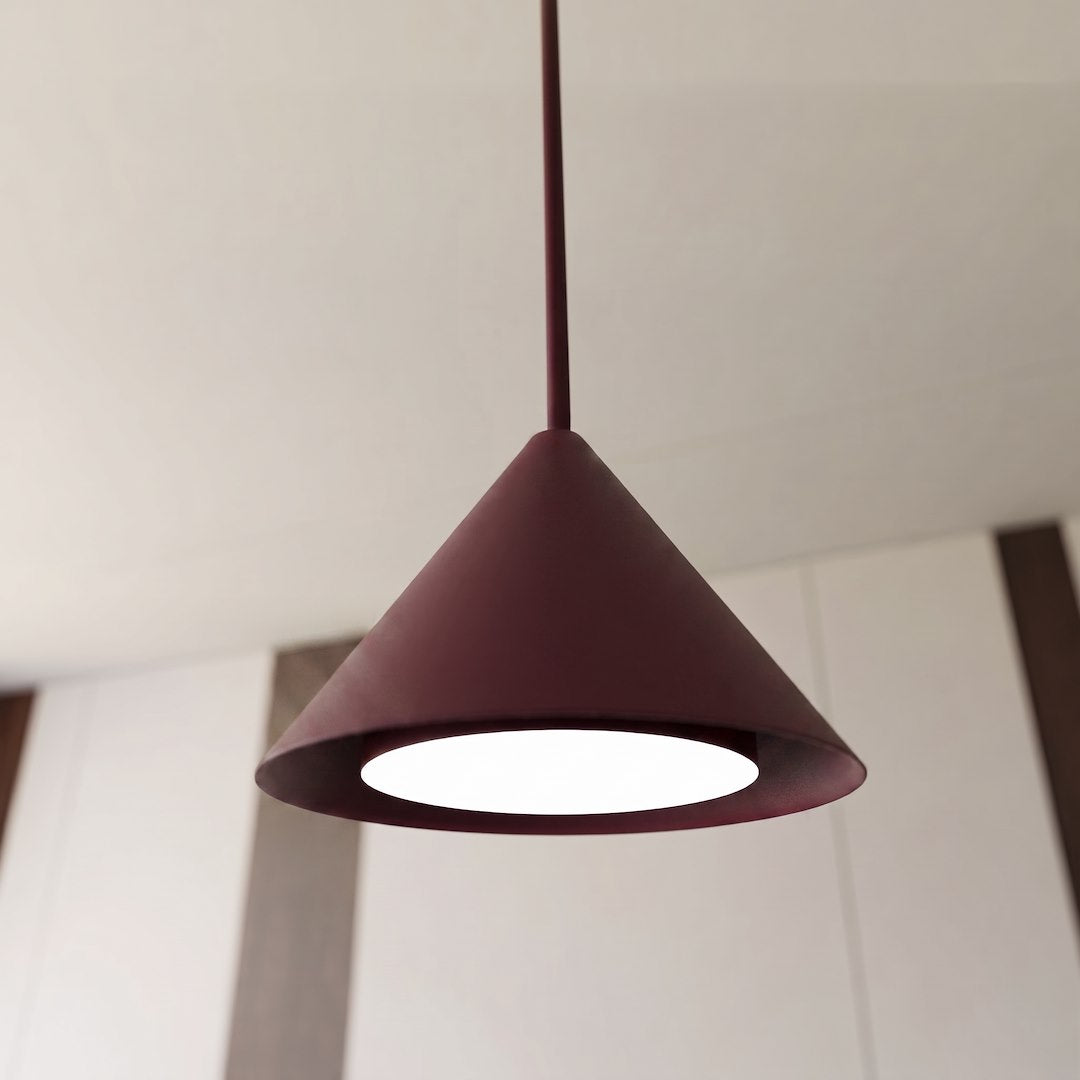 Suspension Elit 4 lumières bordeaux, H 30 cm