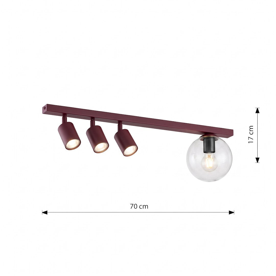 Schéma coté indiquant 70 cm de large et 17 cm de hauteur