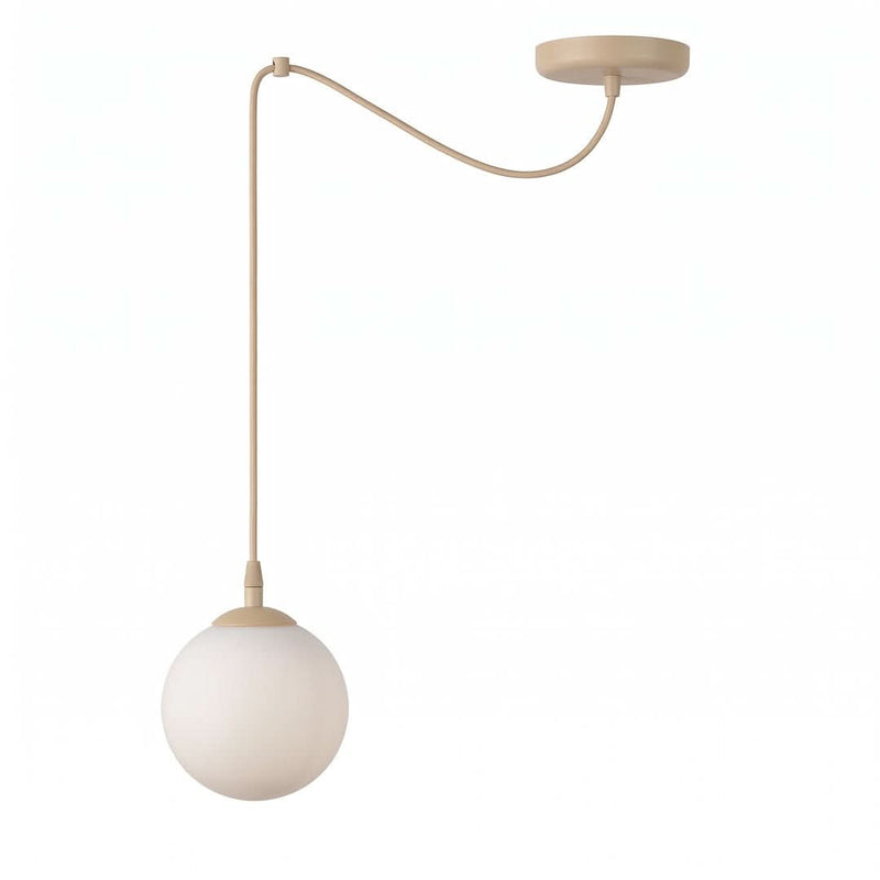 Suspension Gigi beige, verre blanc