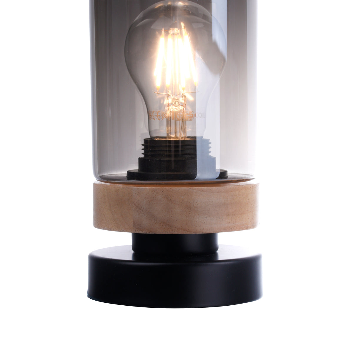 Lampe à poser Pasqual noire et bois