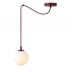 Suspension Gigi bordeaux, verre blanc