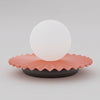 Lampe à poser Umbra corail et noire, verre blanc