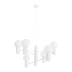 Green glass chandeliers