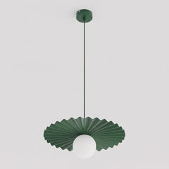 Suspension Umbra verte, verre blanc