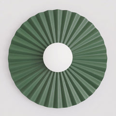 Applique murale Umbra verte, verre blanc, P 35 cm