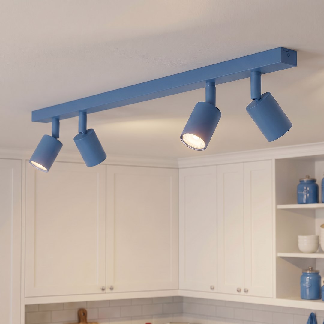 Plafonnier Flash 4 lumières bleu