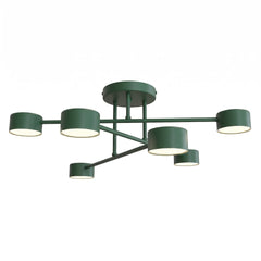 Plafonnier Halo 6 lumières vert