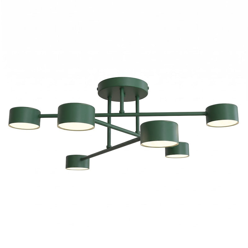 Plafonnier Halo 6 lumières vert