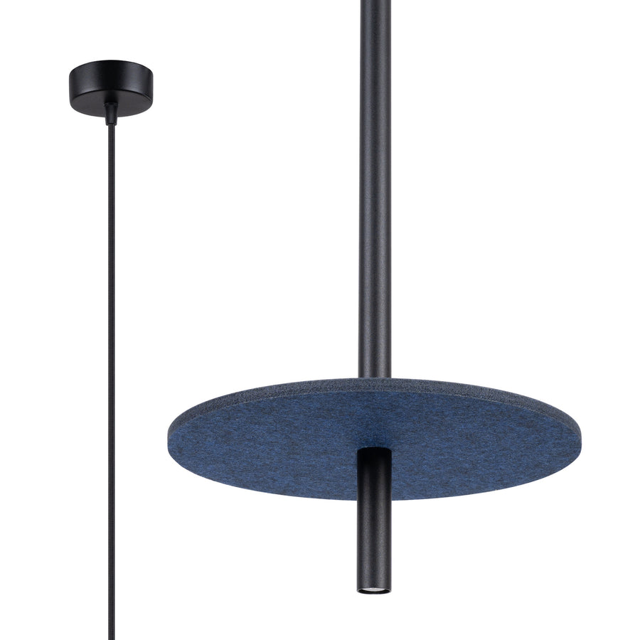 Lampe suspendue FELTRO 1 Bleu marine / noir