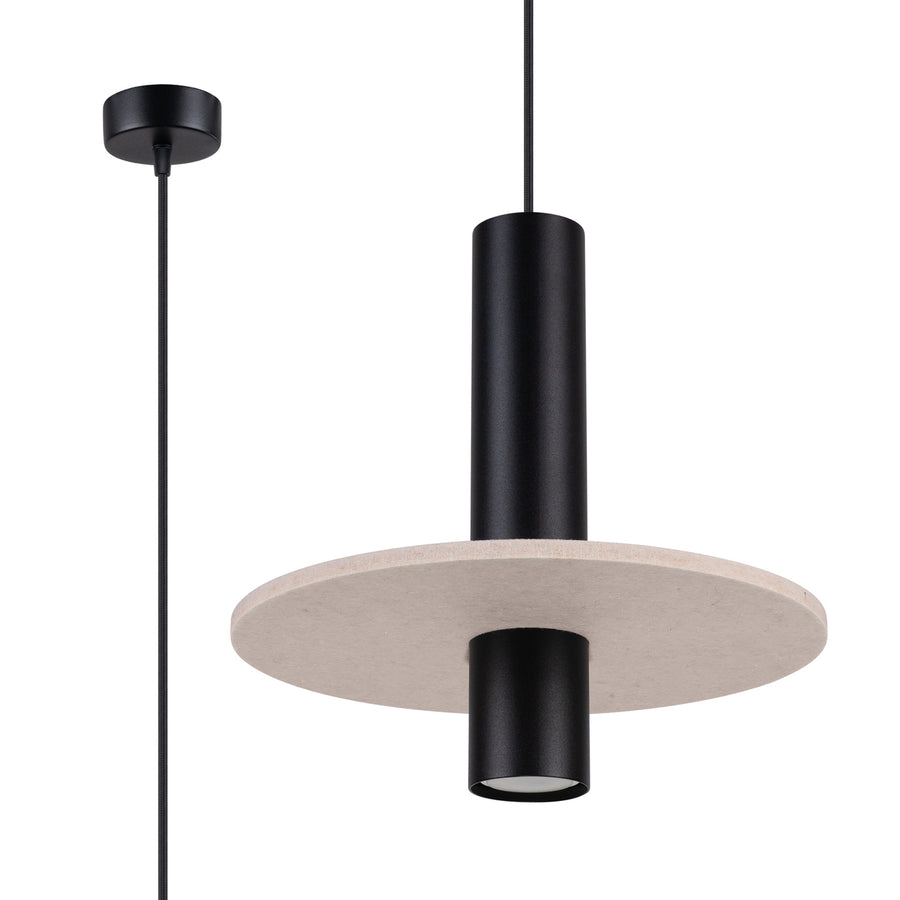 Lampe suspendue PELTA 1 Beige / noir