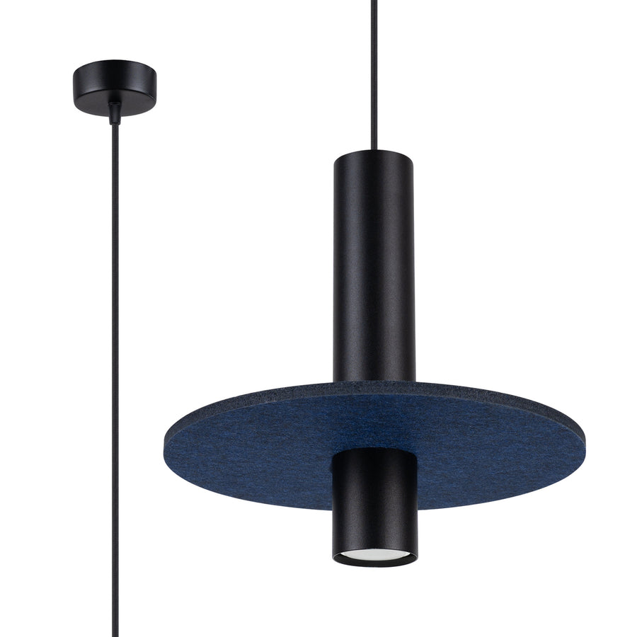 Lampe suspendue PELTA 1 Bleu marine / noir