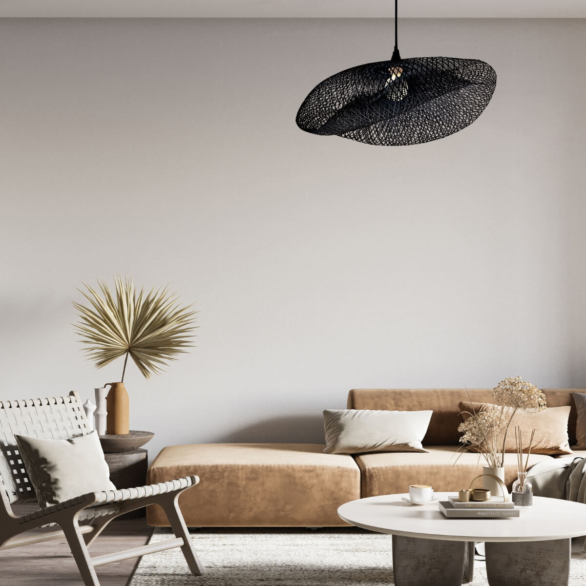 Suspension ZAMBELIS E27 DESIGN Noir Sans Source 19108