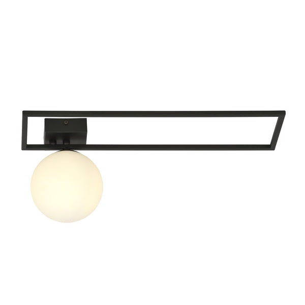 Imago ceiling light black, opal glass, version B