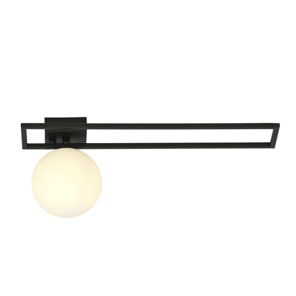 Imago 1-light ceiling lamp black, opal glass, version C