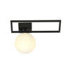 Imago 1-light ceiling lamp black, opal glass, version D