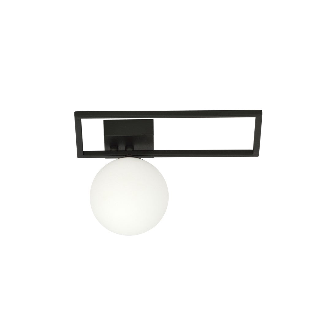 Imago 1-light ceiling lamp black, opal glass, version D